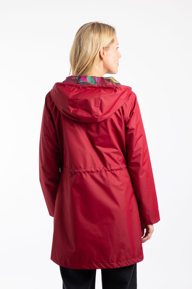 Weird Fish Weird Fish Women's Anika Plain Showerproof Jacket in Red - 3