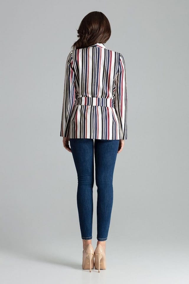 Love Lace Love Lace Women's Asymmetrical Striped Unbuttoned Jacket Sash - 3