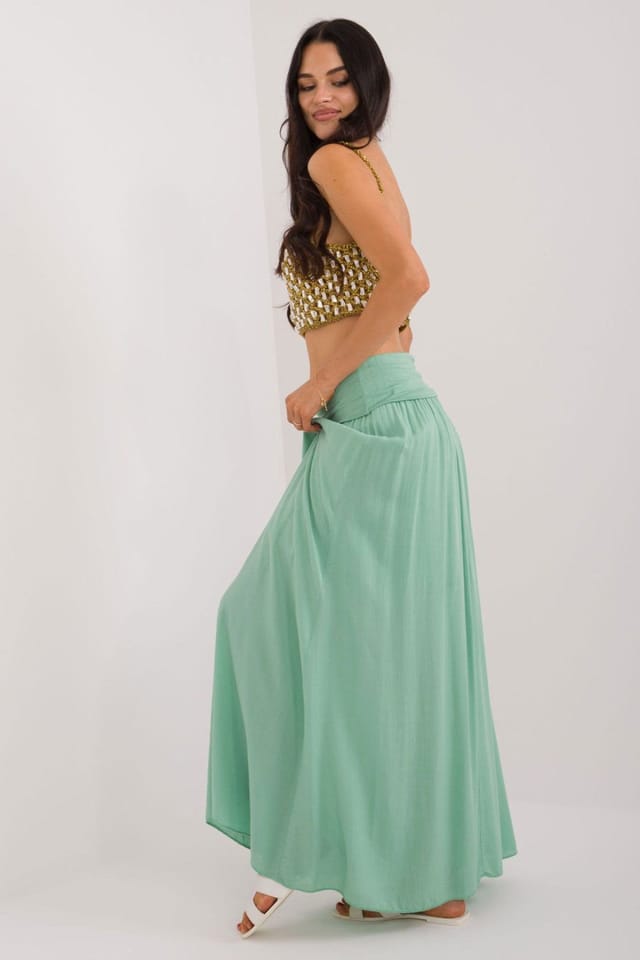 Love Lace Love Lace Women's Viscose Maxi Skirt Dress in Green - 2