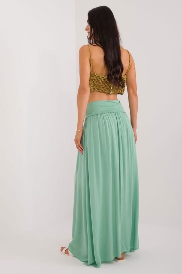Love Lace Love Lace Women's Viscose Maxi Skirt Dress in Green - 3