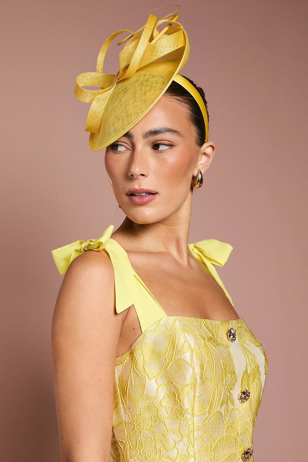 Coast Coast Women's Side Facing Structured Fascinator in Lemon - 2