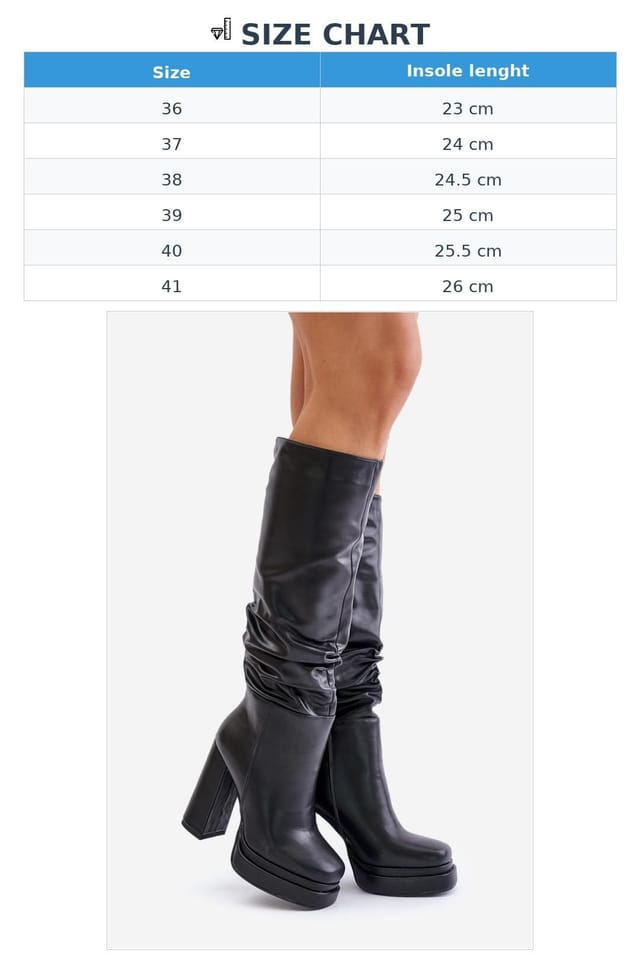 Love Lace Love Lace Women's Heeled Platform Slip On Boots with Round Toe Crease Upper in Black - 3