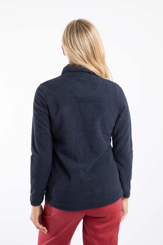 Weird Fish Weird Fish Women's Sarah 1/4 Zip Textured Fleece in Midnight - 3