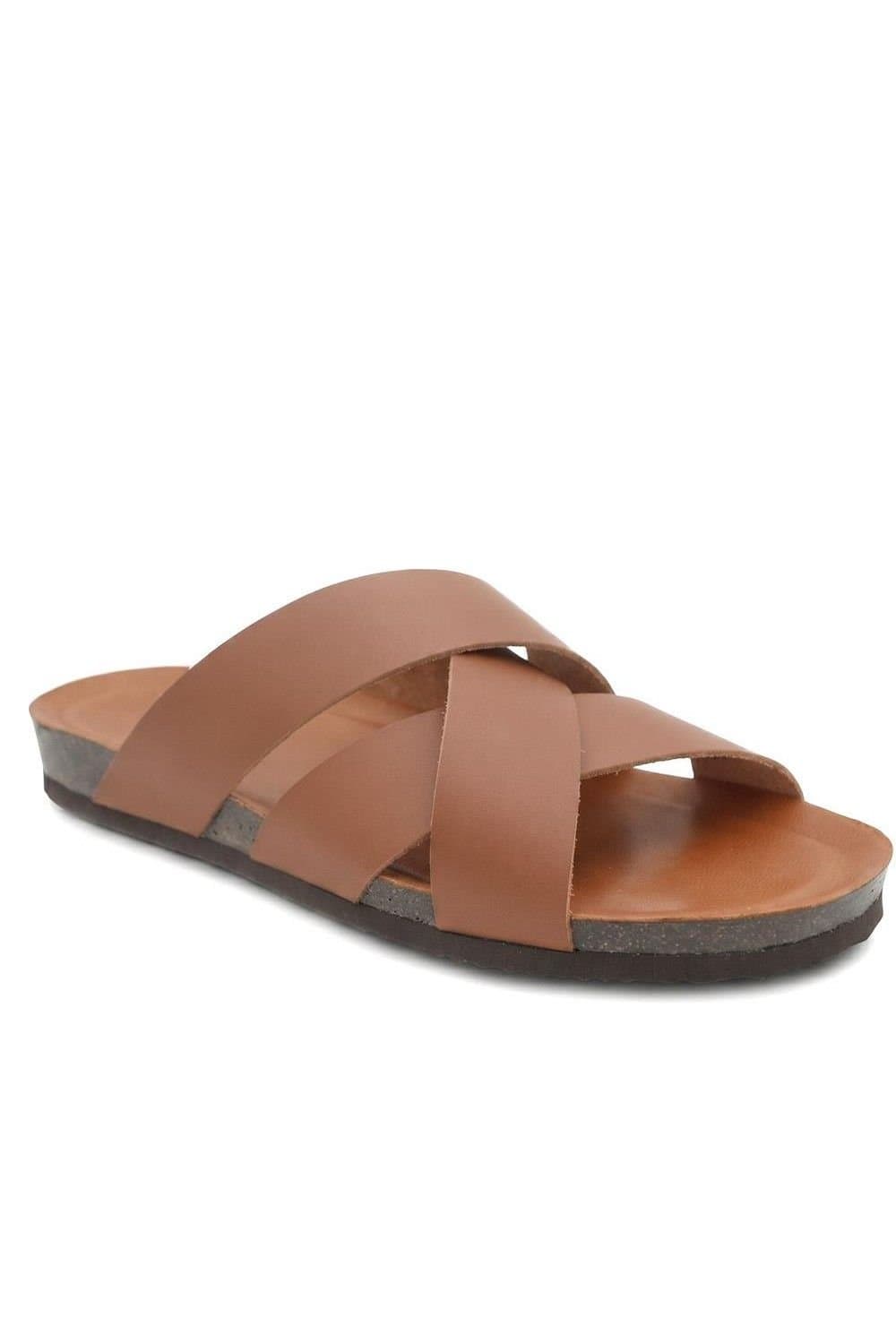 Jones Bootmaker Jones Bootmaker Men's Wallsend Leather Mule Sandals in Brown