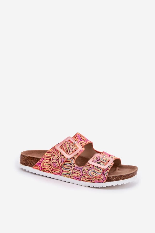Love Lace Love Lace Women's Textile Strap Flip Flops with Sequined Buckles & Cork Platform in Orange - 2