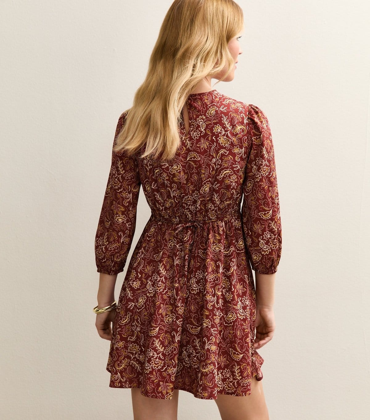 New Look Women's Red Floral Cropped Sleeve Mini Dress New Look - 4