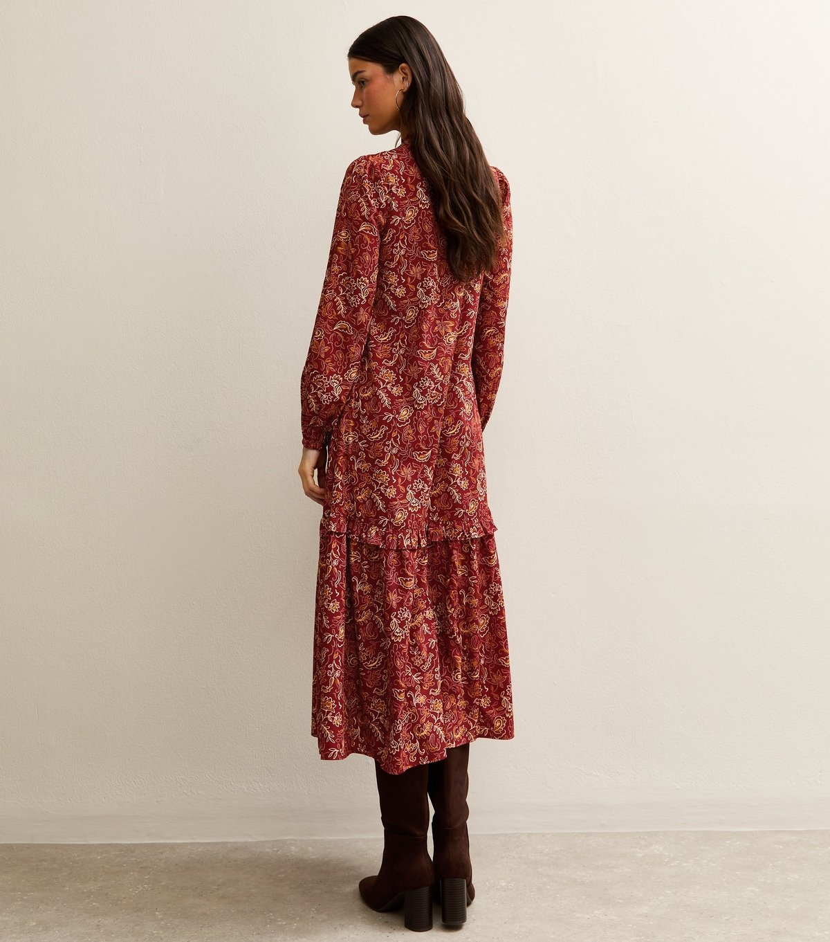 New Look Women's Red Paisley Keyhole Midi Dress New Look - 4