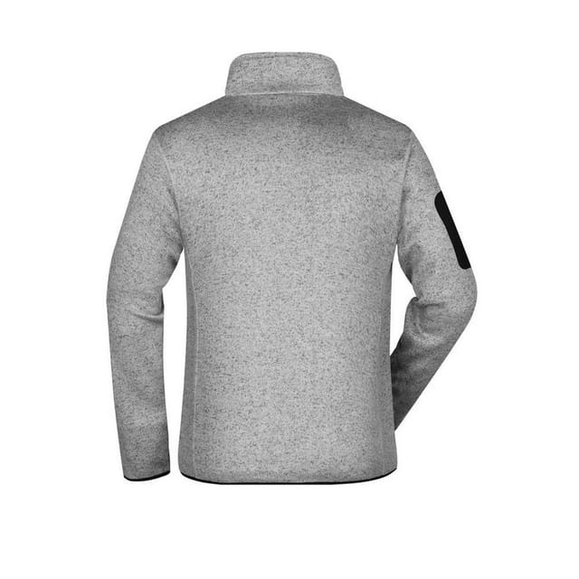 James and Nicholson James and Nicholson Men's Knitted Fleece Jacket in Grey - 2