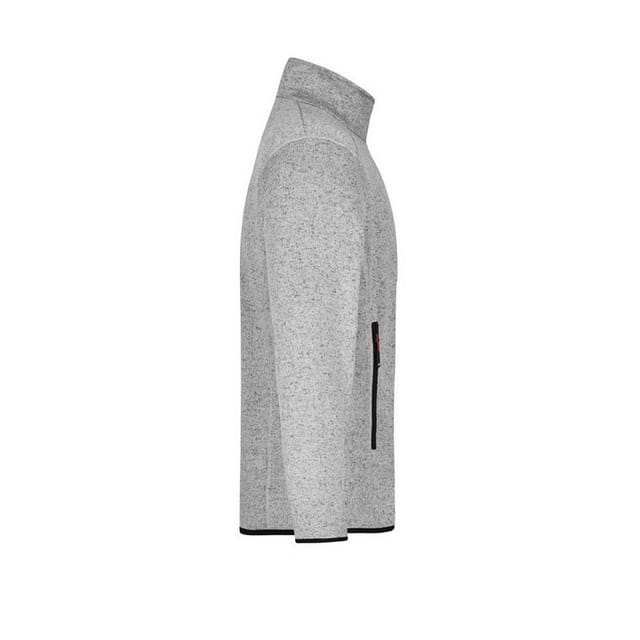 James and Nicholson James and Nicholson Men's Knitted Fleece Jacket in Grey - 3