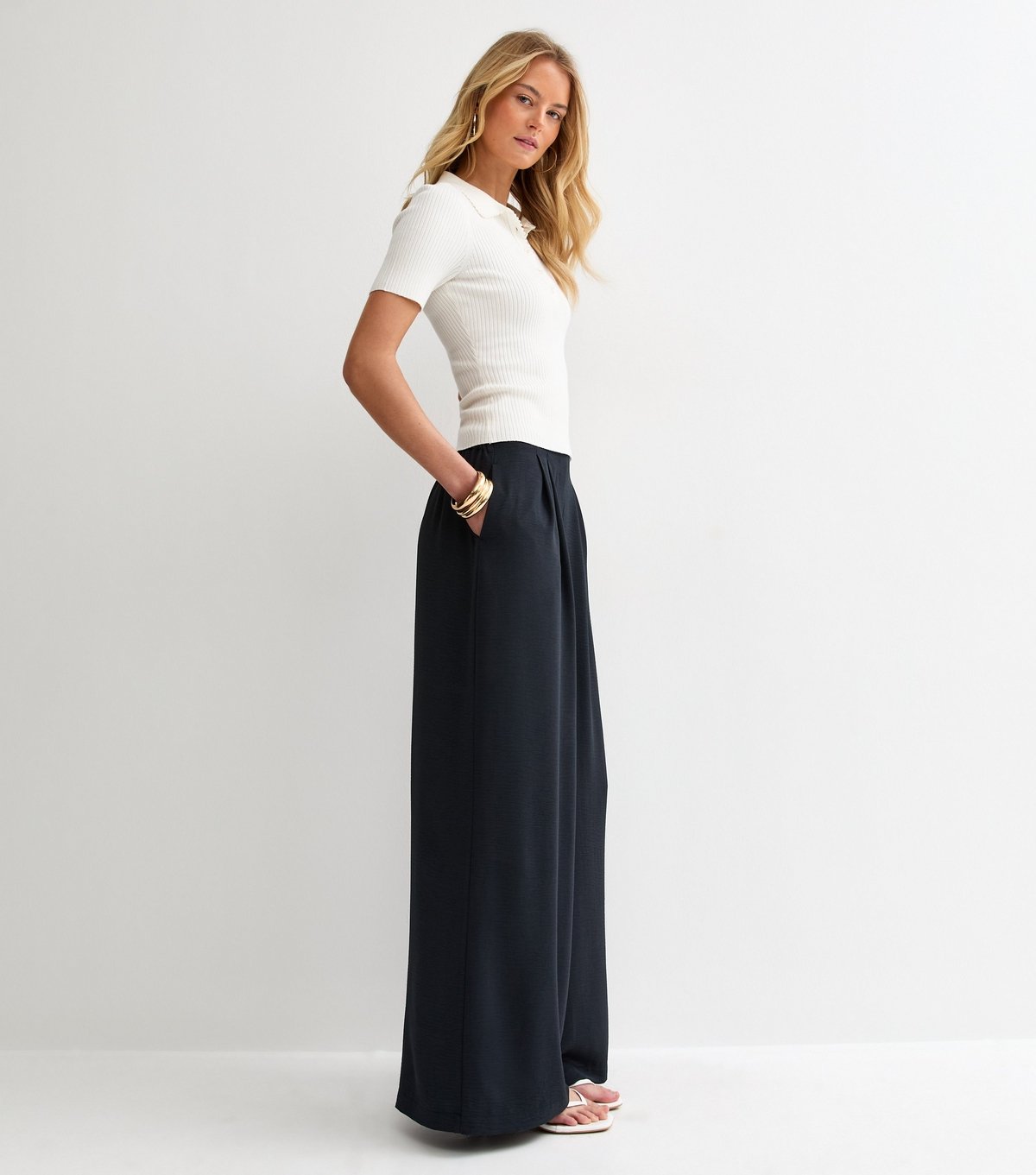 New Look Women's Tall Navy Tailored Wide Leg Trousers New Look - 3
