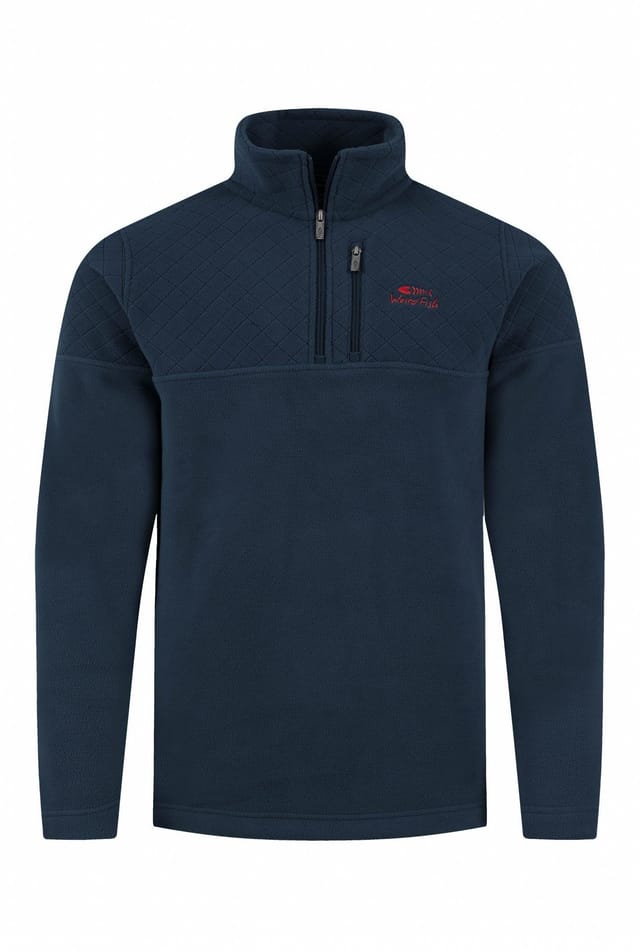 Weird Fish Weird Fish Men's Oakmont 1/4 Zip Textured Fleece in Navy - 2