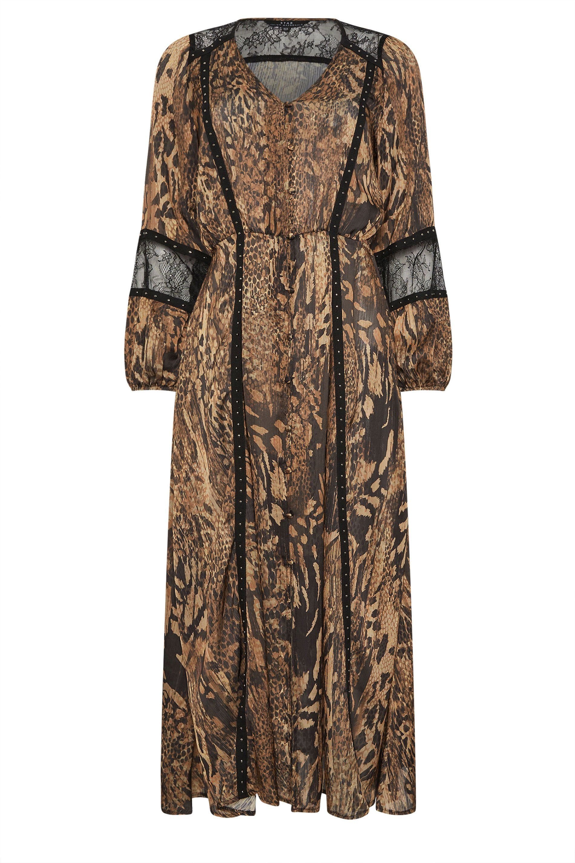 Star By Julien Macdonald Star by Julien Macdonald Women's Animal Button Through Midi Dress in Brown - 2