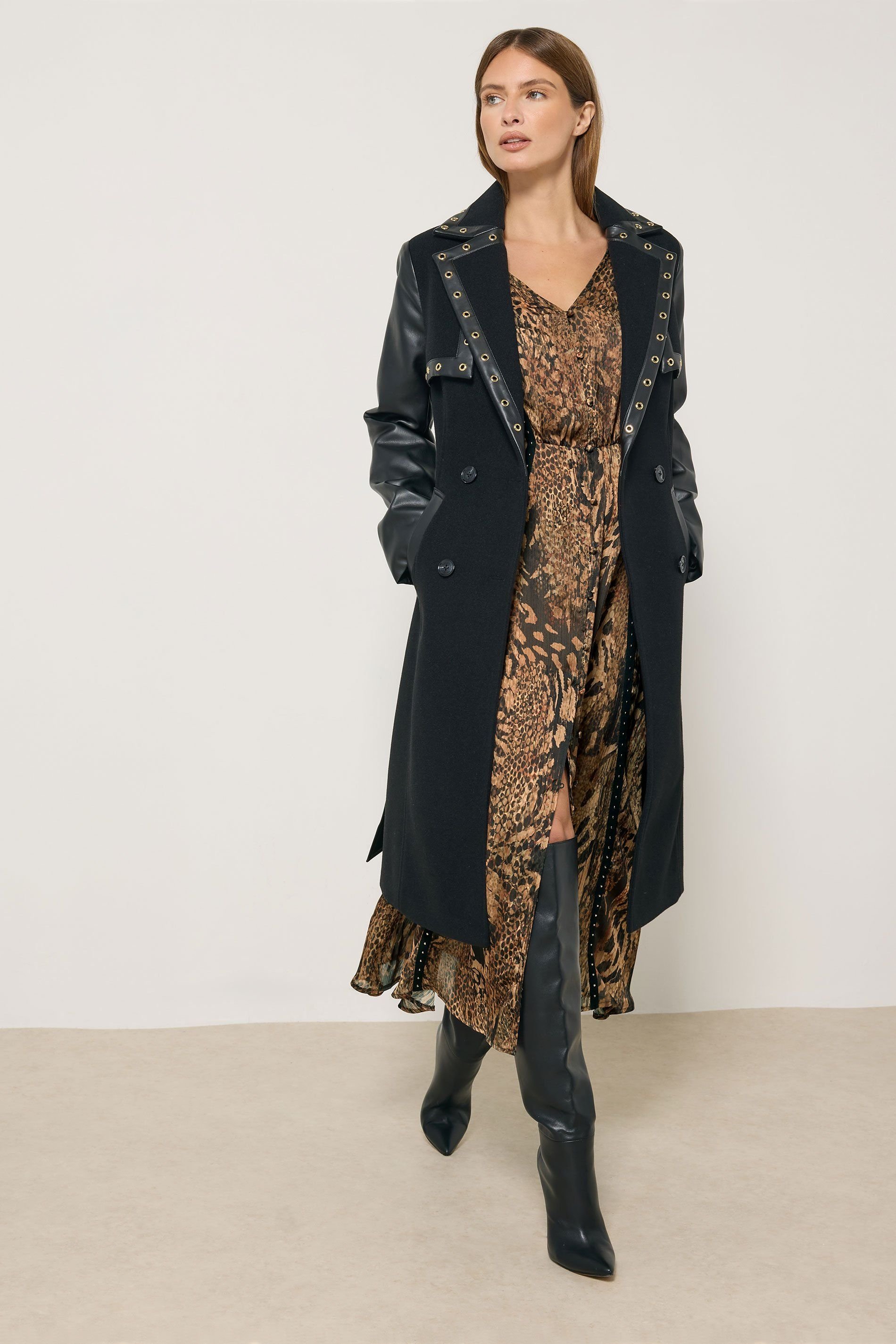 Star By Julien Macdonald Star by Julien Macdonald Women's Animal Button Through Midi Dress in Brown - 3