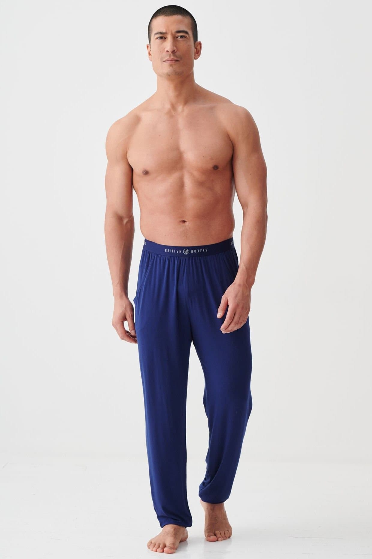 British Boxers British Boxers Men's "Solid Navy" Bamboo Pyjama Trousers in Navy