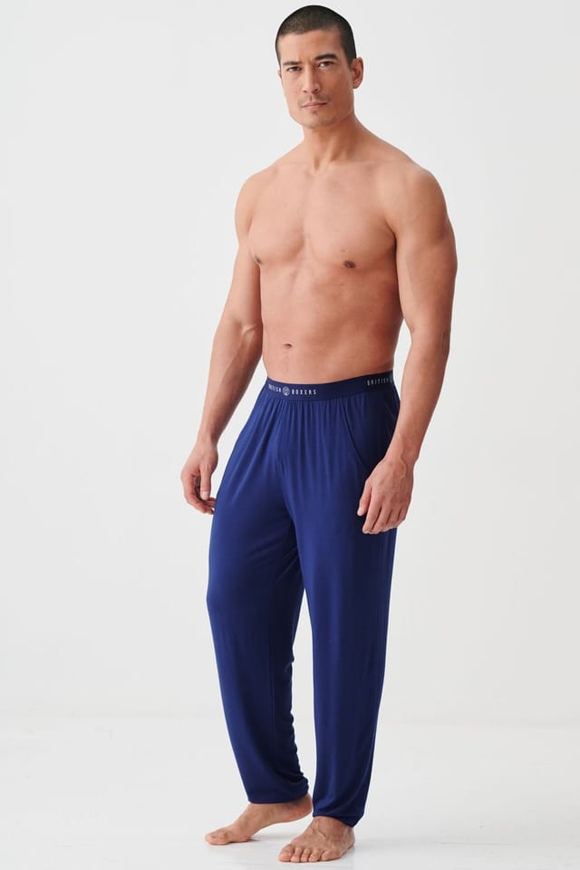 British Boxers British Boxers Men's "Solid Navy" Bamboo Pyjama Trousers in Navy - 2