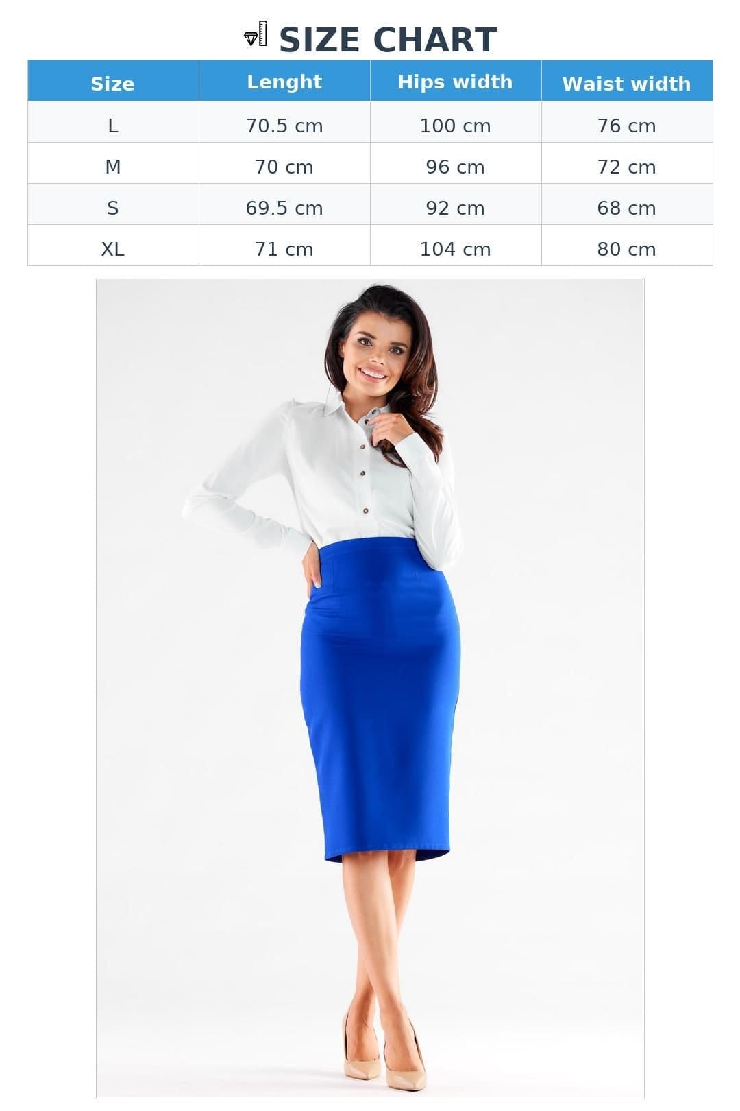 Love Lace Love Lace Women's Classic Midi Pencil Skirt With Lining Style 173902 in Blue - 4