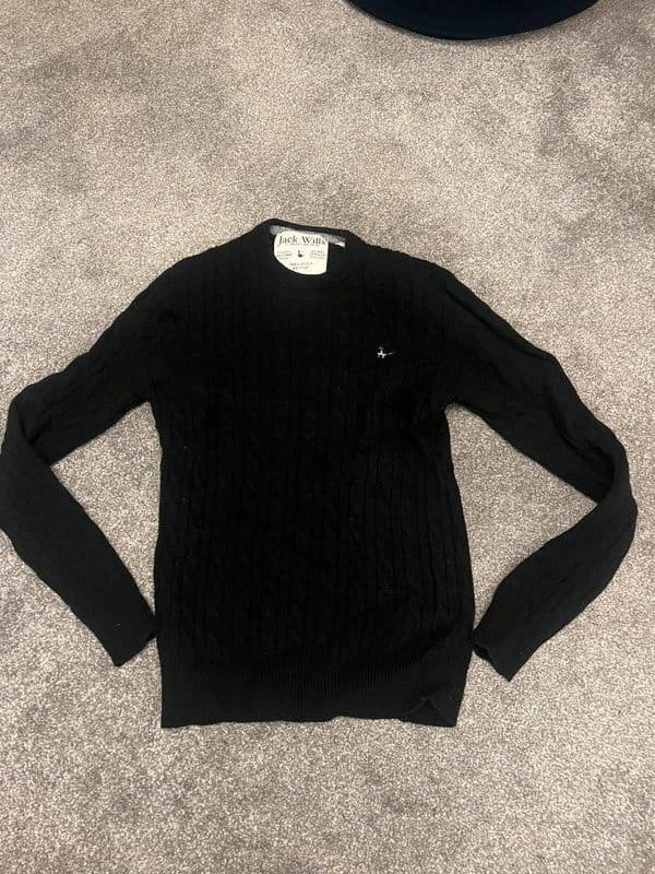 Jack Wills Black Merino Wool Jumper
