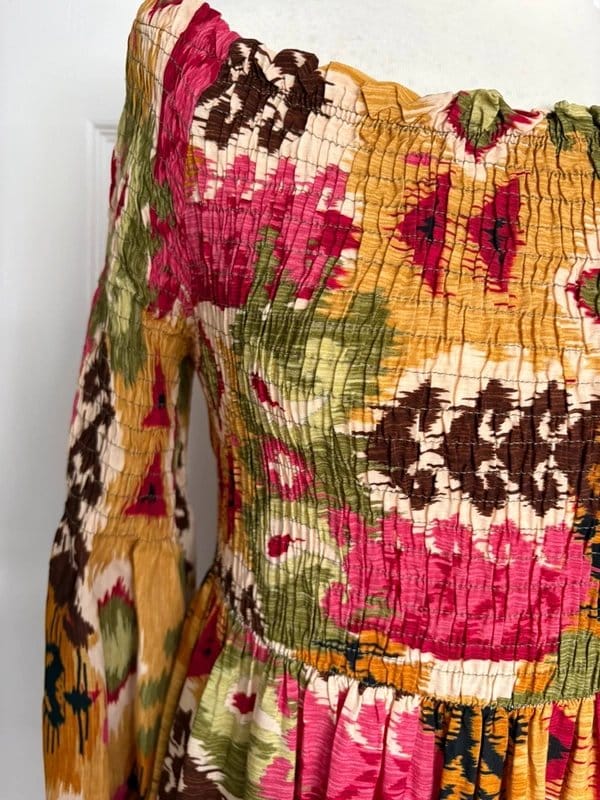 Diverse Boho Multi Maxi Dress UK 10/12 Off Shoulder
