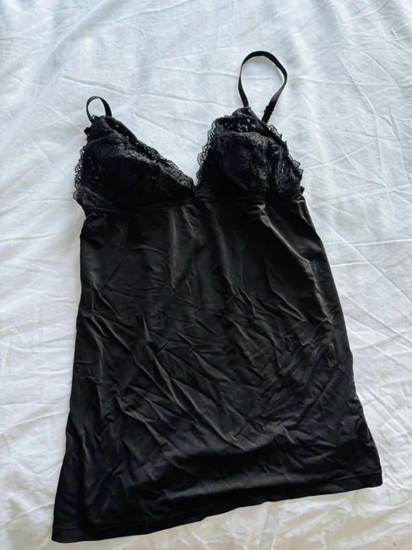 H&M Black Satin PJ Top