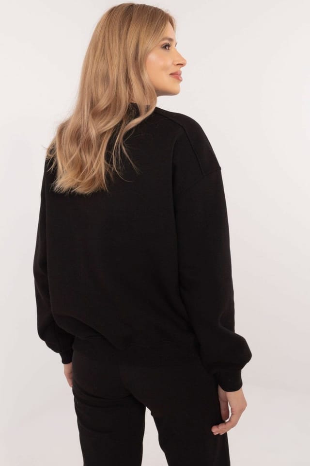 Love Lace Love Lace Women's Cotton Polyester Insulated Crew Sweatshirt in Black - 3