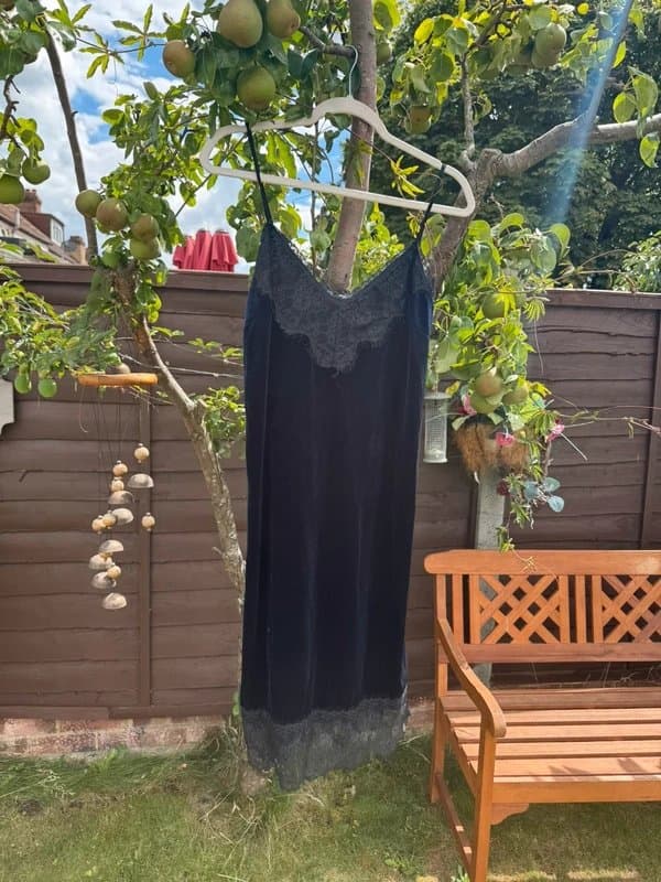 Bershka Mini blue velvet dress