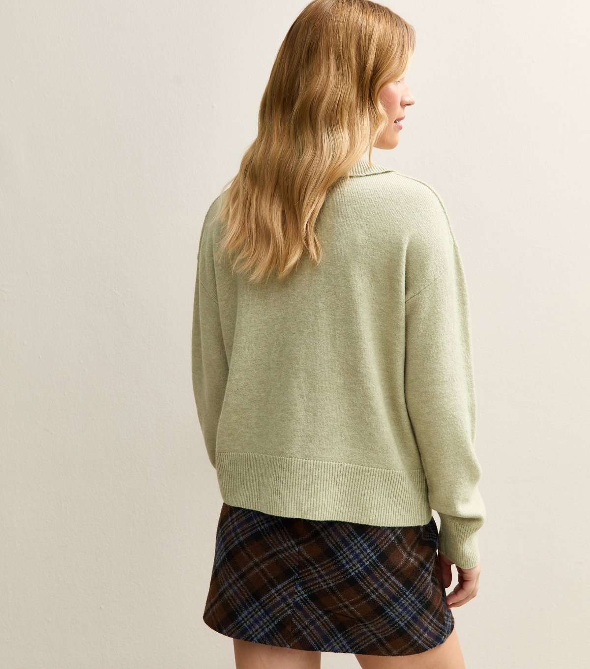 New Look Women's Light Green Open Collar Polo Jumper New Look - 4