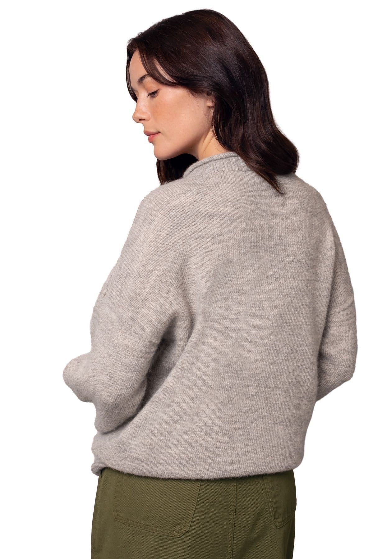 Celtic & Co Celtic & Co Women's British Heritage Gansey Sweater in Taupe - 4