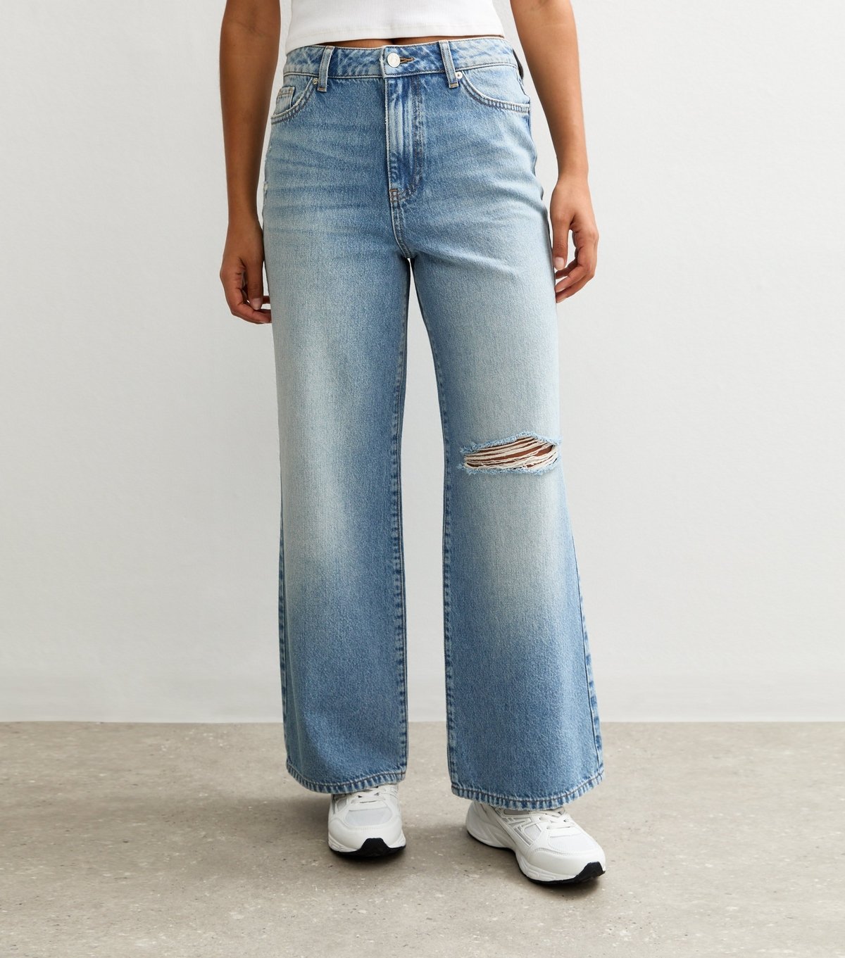 New Look Women's Petite High Waist Ripped Wide Leg Jeans New Look - 3