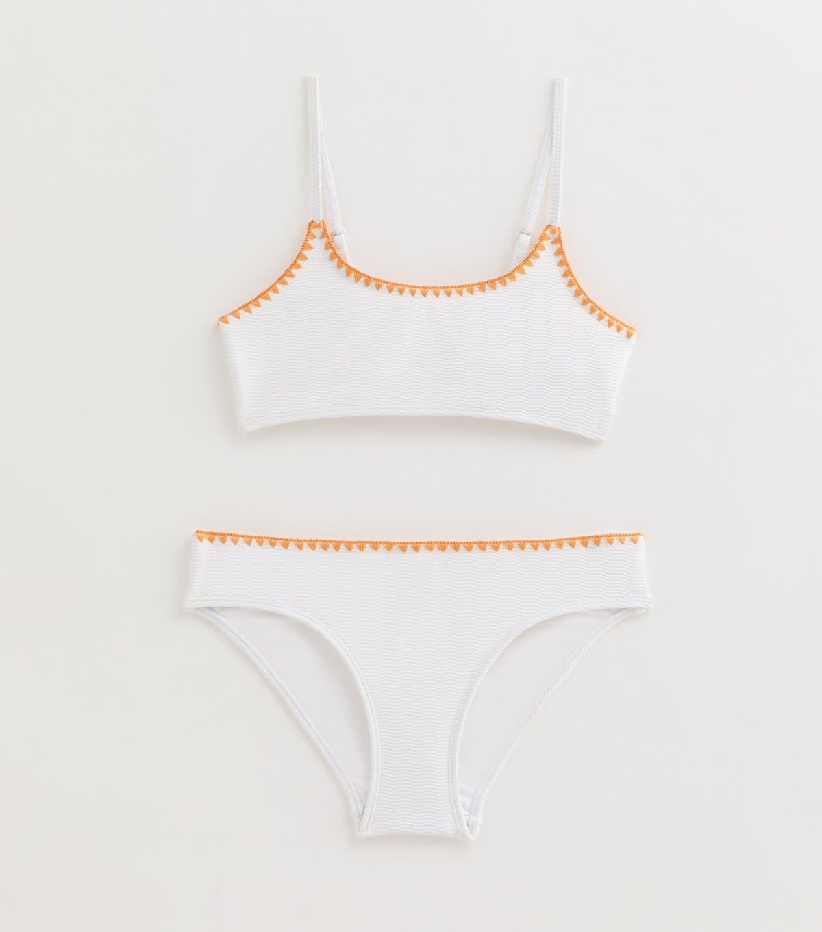 New Look Girls' White Wave Blanket Stitch Bikini Set New Look