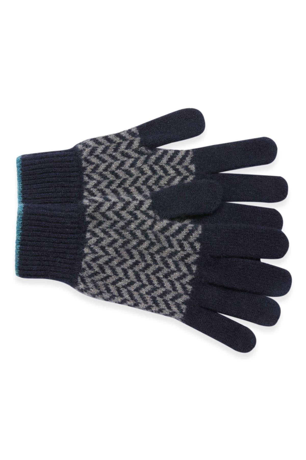 Celtic & Co Celtic & Co Men's British Lambswool Chevron Gloves in Aubergine
