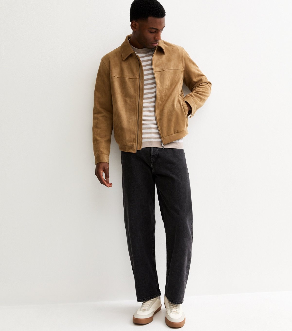 jack & jones Men's Stone Striped Knit Crew Neck Jumper Jack & Jones New Look - 3