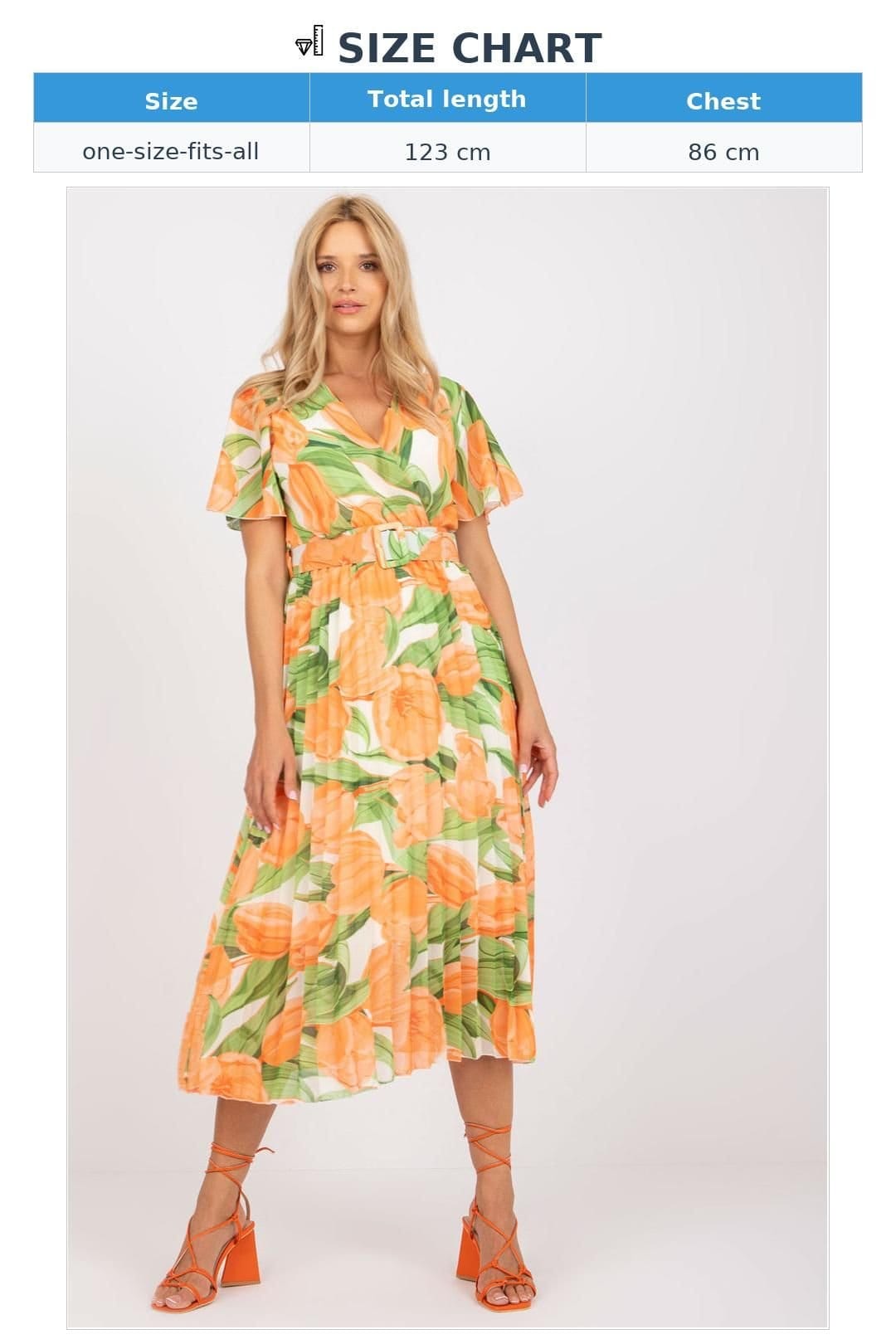 Love Lace Love Lace Women's Summer Frilled Sleeve Belted Lined Dress Style 166175 in Orange - 4