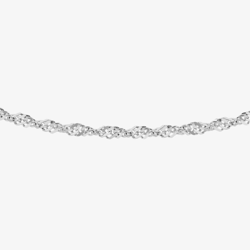 T.H.Baker T.H.Baker Women's Silver 20 Inch Diamond-Cut Twist Curb Chain 8.13.0655