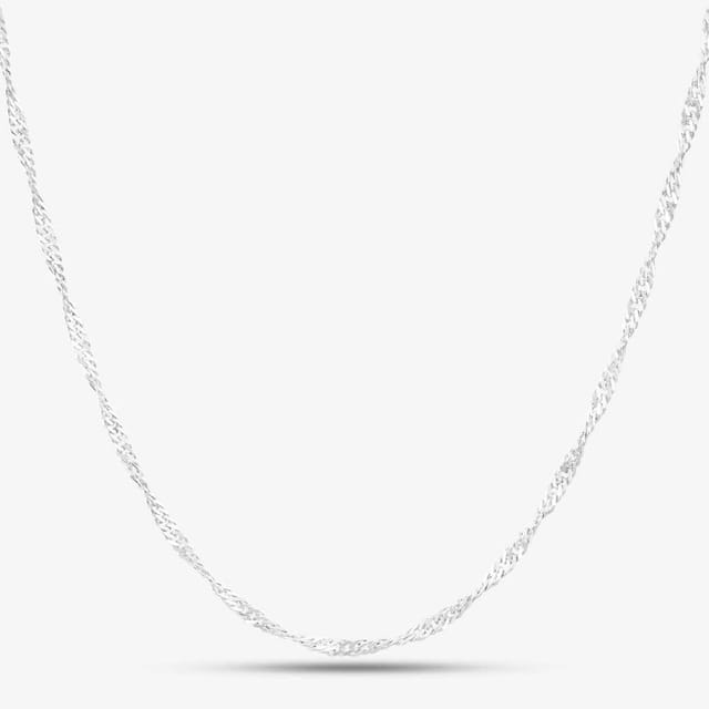 T.H.Baker T.H.Baker Women's Silver 20 Inch Diamond-Cut Twist Curb Chain 8.13.0655 - 2