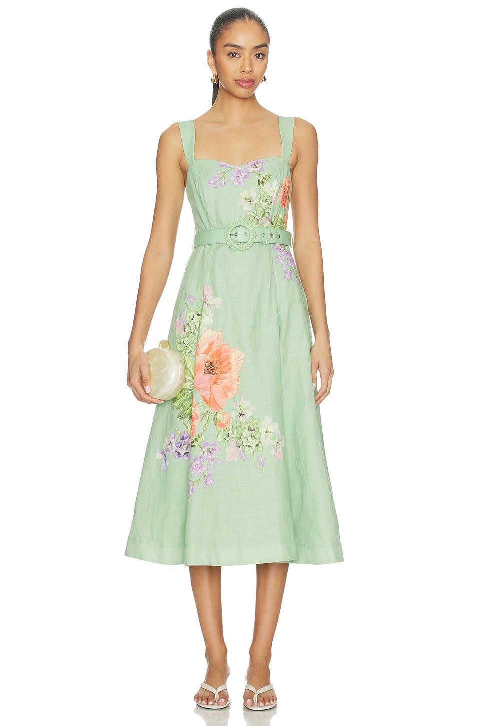 revolve Midi Dress With Buckle Belt