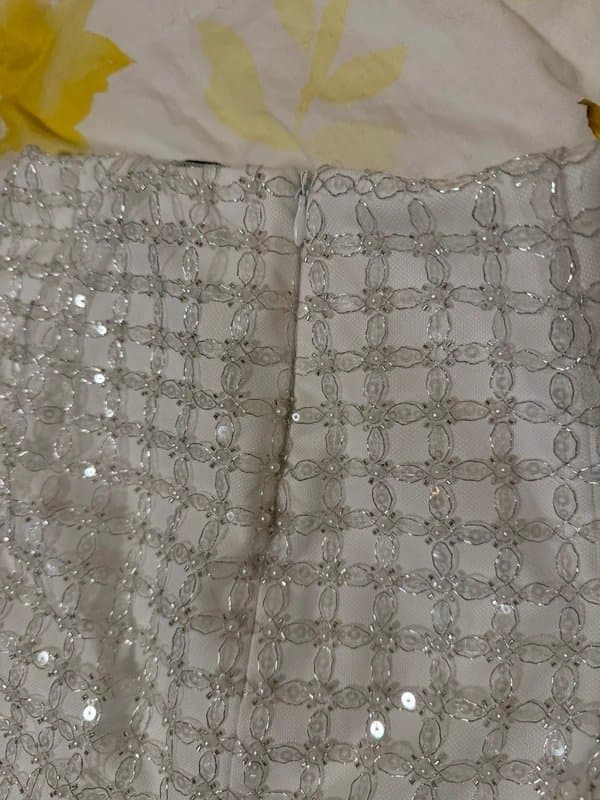 Bershka Gorgeous embellished White sequin and pearl Bershka mini skirt