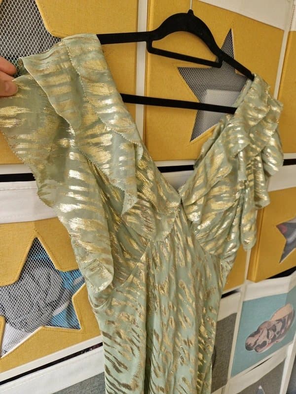 Never Fully Dressed Never fully dressed women's Sage Green Jacquard Tilda Dress size 16