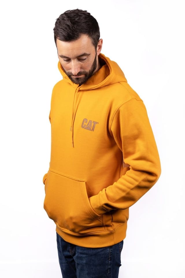 Caterpillar Caterpillar Men's Trademark Banner Hooded Sweatshirt in Yellow - 3