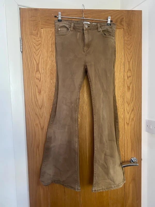 Bershka Brown flared jeans