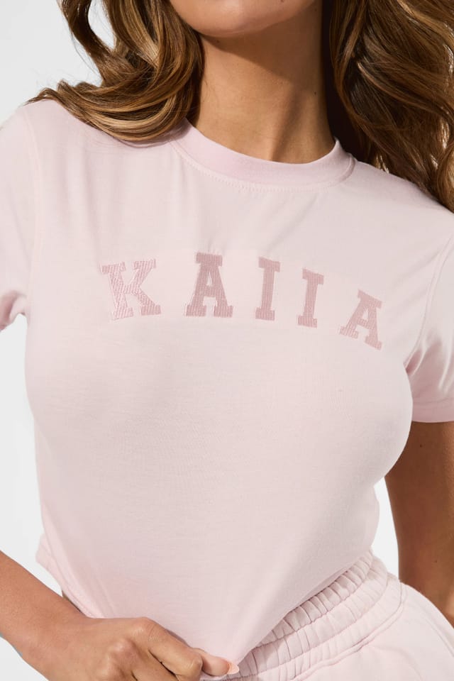 Kaiia Kaiia Logo Baby Tee Pink Chai - 2