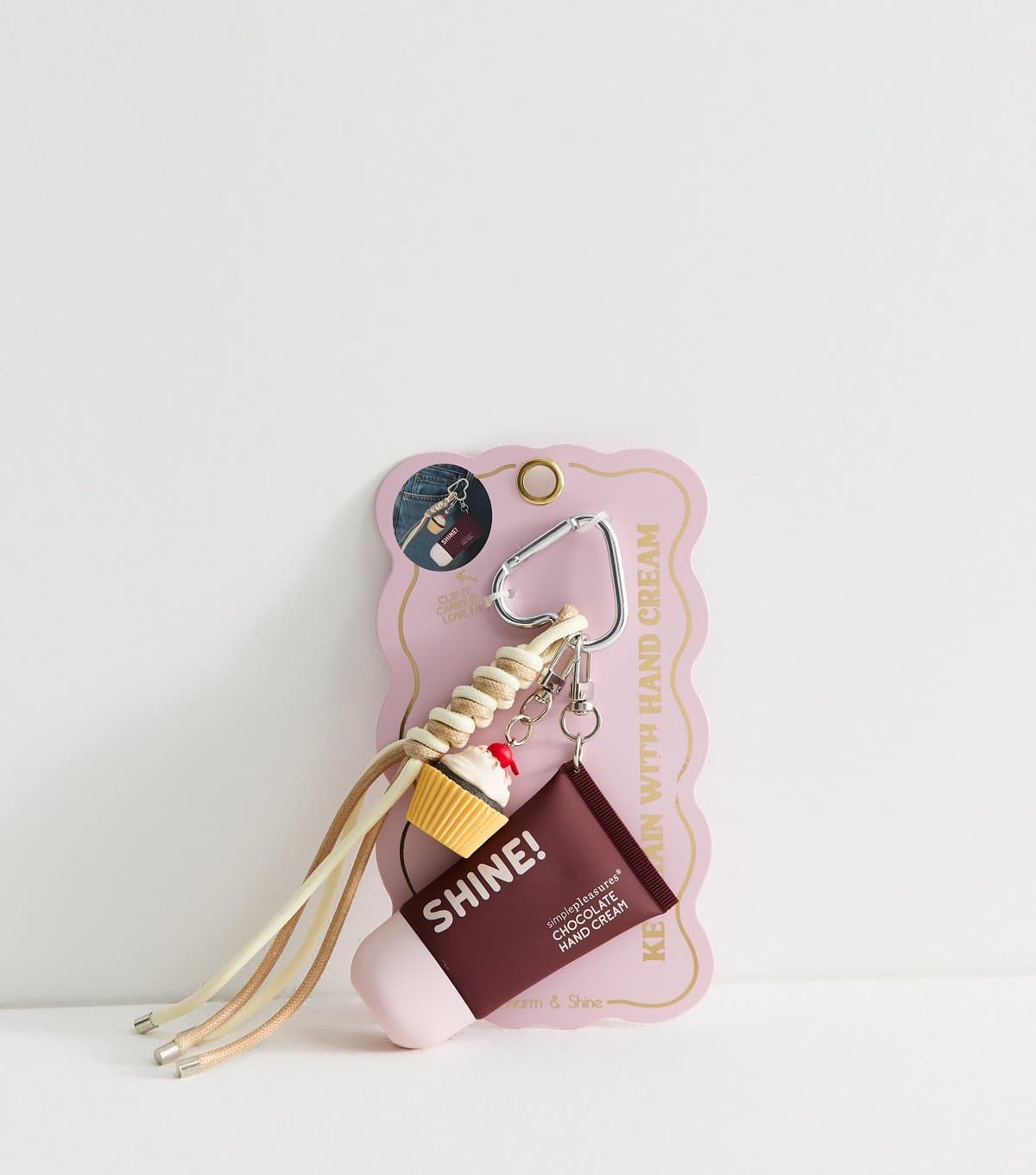 New Look Mini Chocolate Hand Cream and Cupcake Charm Key Ring New Look
