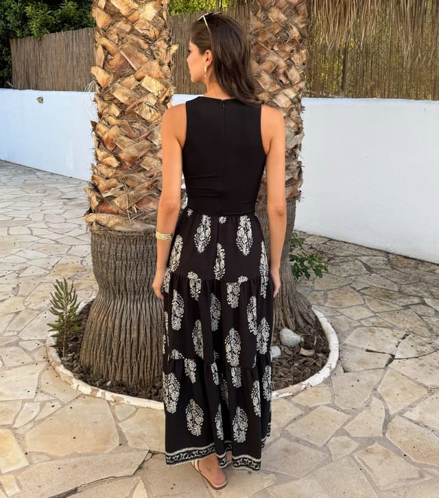 AX Paris Women's Black 2 In 1 Border Print Smock Midi Dress AX Paris New Look - 3