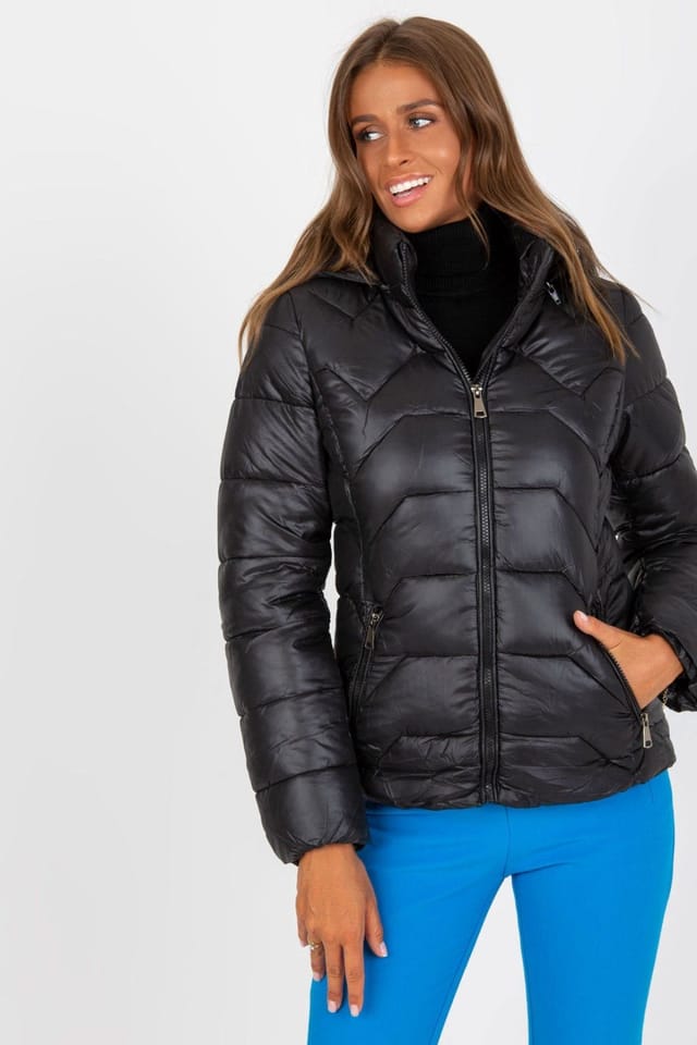 Love Lace Love Lace Women's Quilted Down Jacket with Detachable Hood Style 170727 in Black - 2