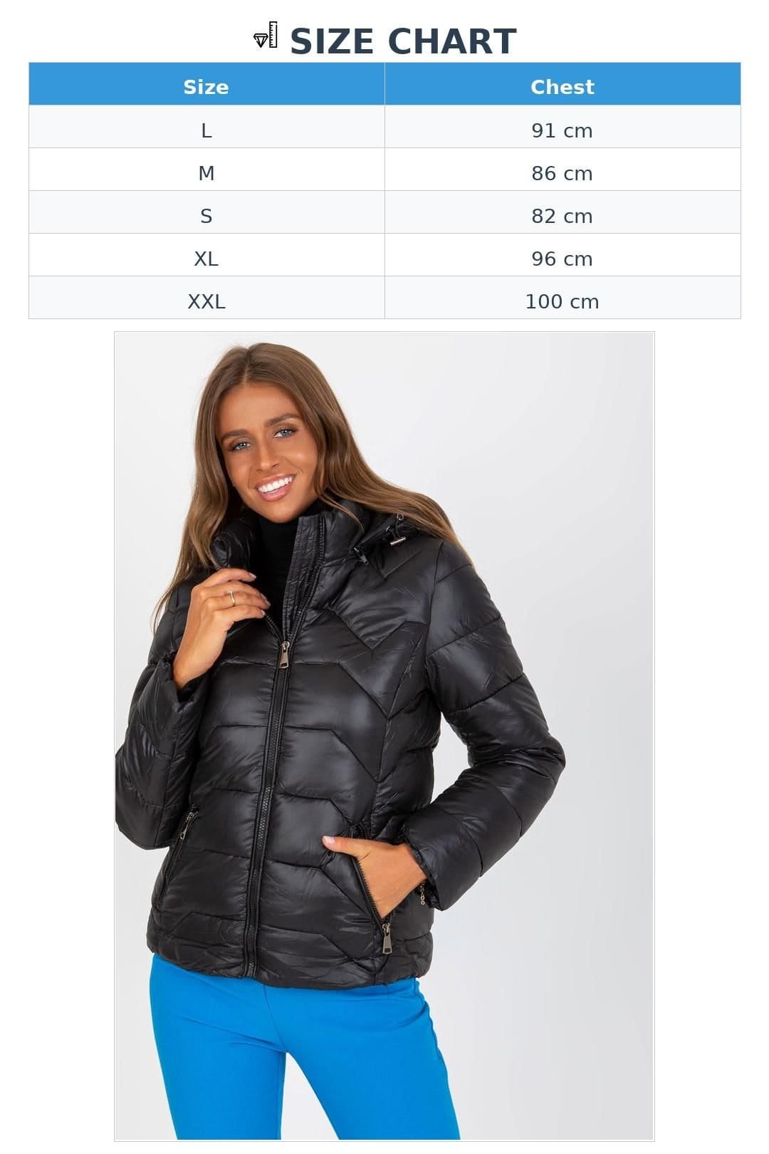 Love Lace Love Lace Women's Quilted Down Jacket with Detachable Hood Style 170727 in Black - 4