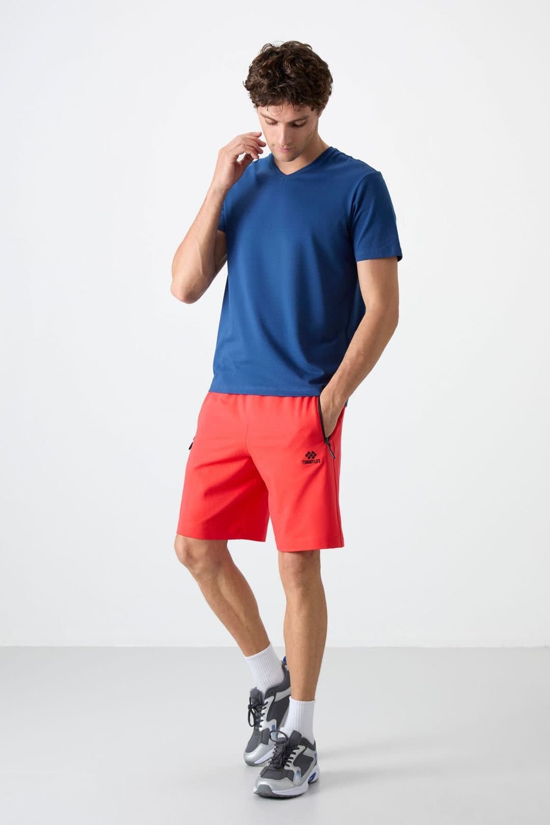Tommy Life Tommy Life Men's Regular-fit Knit Sweat Shorts in Tangerine