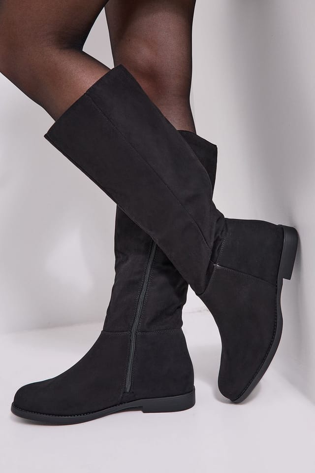 Dorothy Perkins Dorothy Perkins Women's Wide Fit Karla Knee High Flat Boots in Natural Black - 2