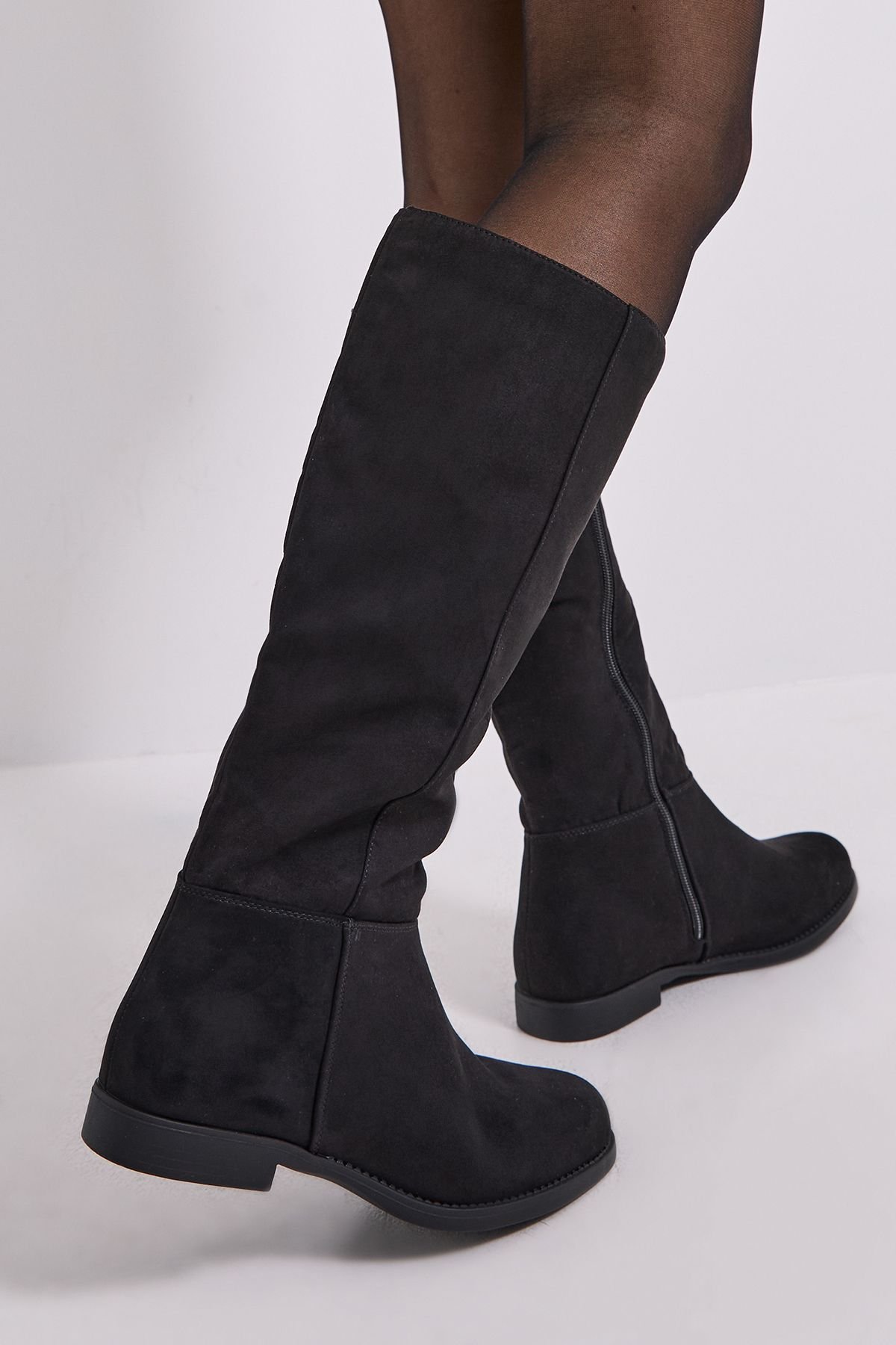 Dorothy Perkins Dorothy Perkins Women's Wide Fit Karla Knee High Flat Boots in Natural Black - 3