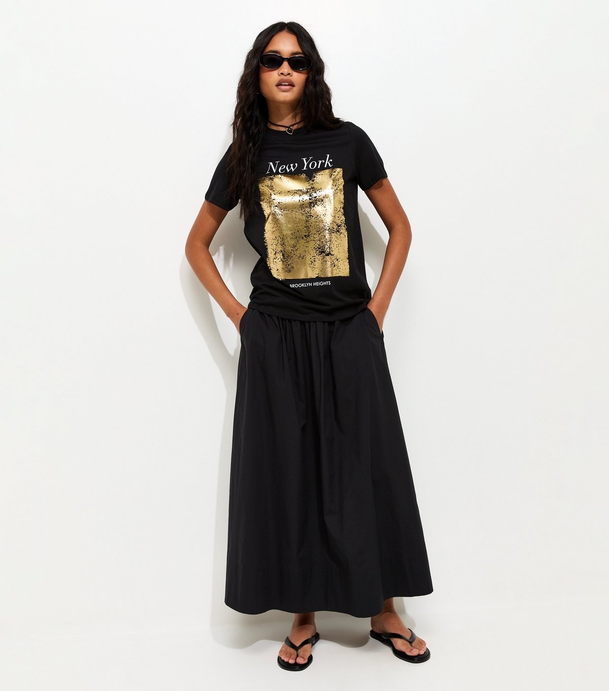 New Look Women's Black New York Foil Relaxed T-Shirt New Look - 3