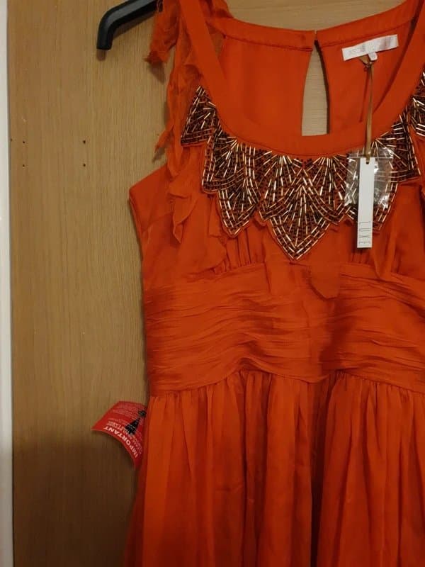 Asos luxe Asos vintage Luxe orange embellished dress 12