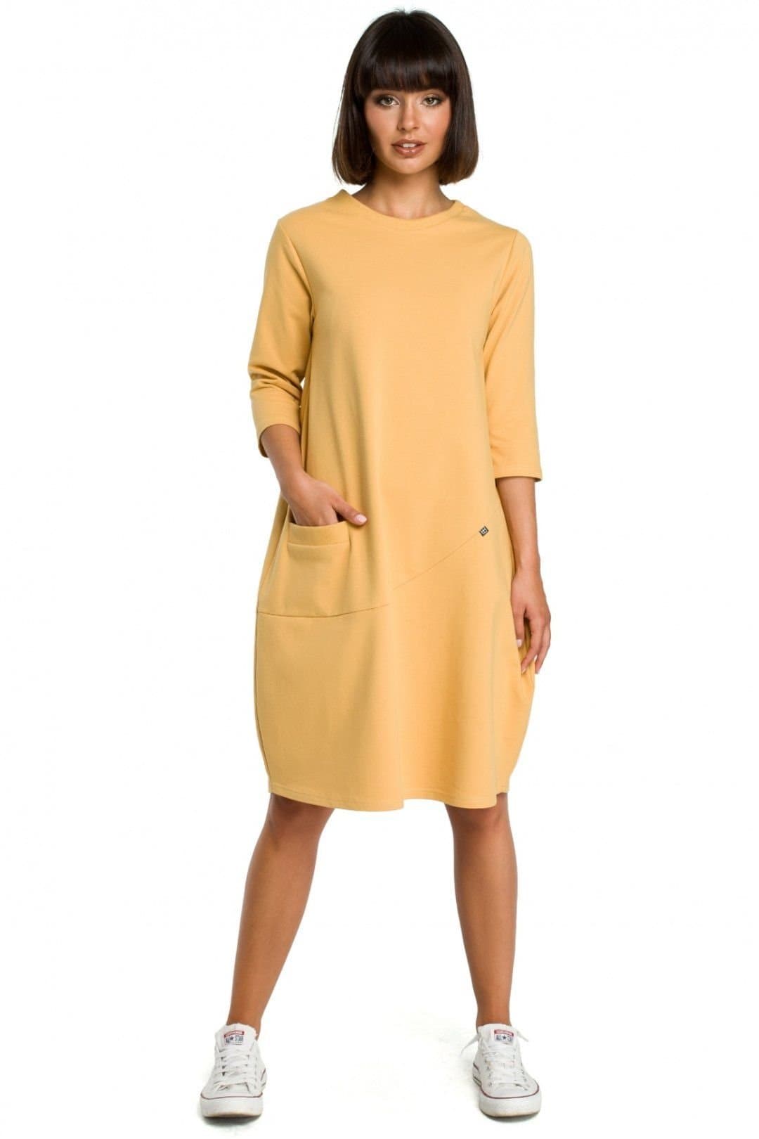 Love Lace Love Lace Women's Soft Knit Pocket Dress Tunic Style in Yellow